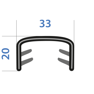 Kantenschutzprofil 25-27 mm, schwarz